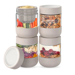 Bentgo Leak-Proof Glass Food Jars, Boots, & Inner Cup (16 fl oz Jars)