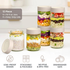 Bentgo Leak-Proof Glass Food Jars (16 fl oz Jars)