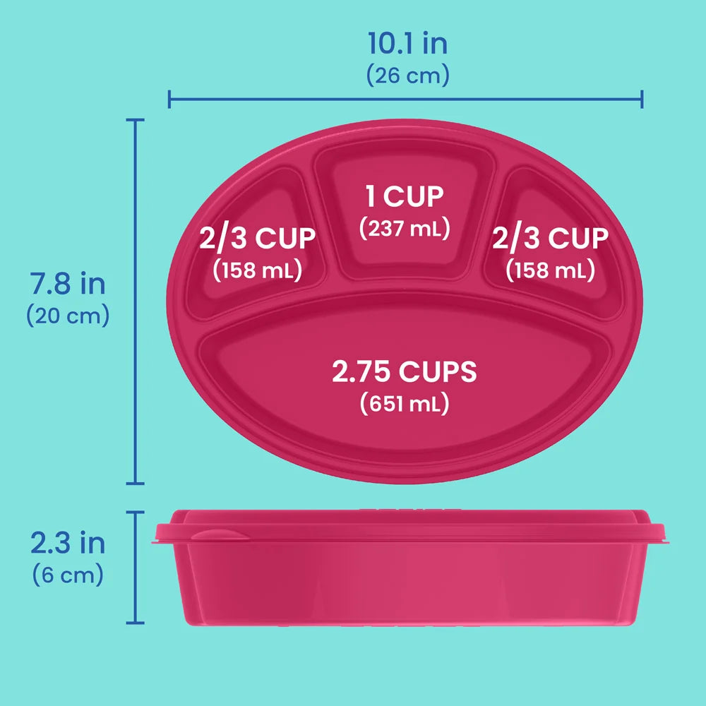 Bentgo Easyboxes 4-Compartment Oval Containers 8-Piece Set
