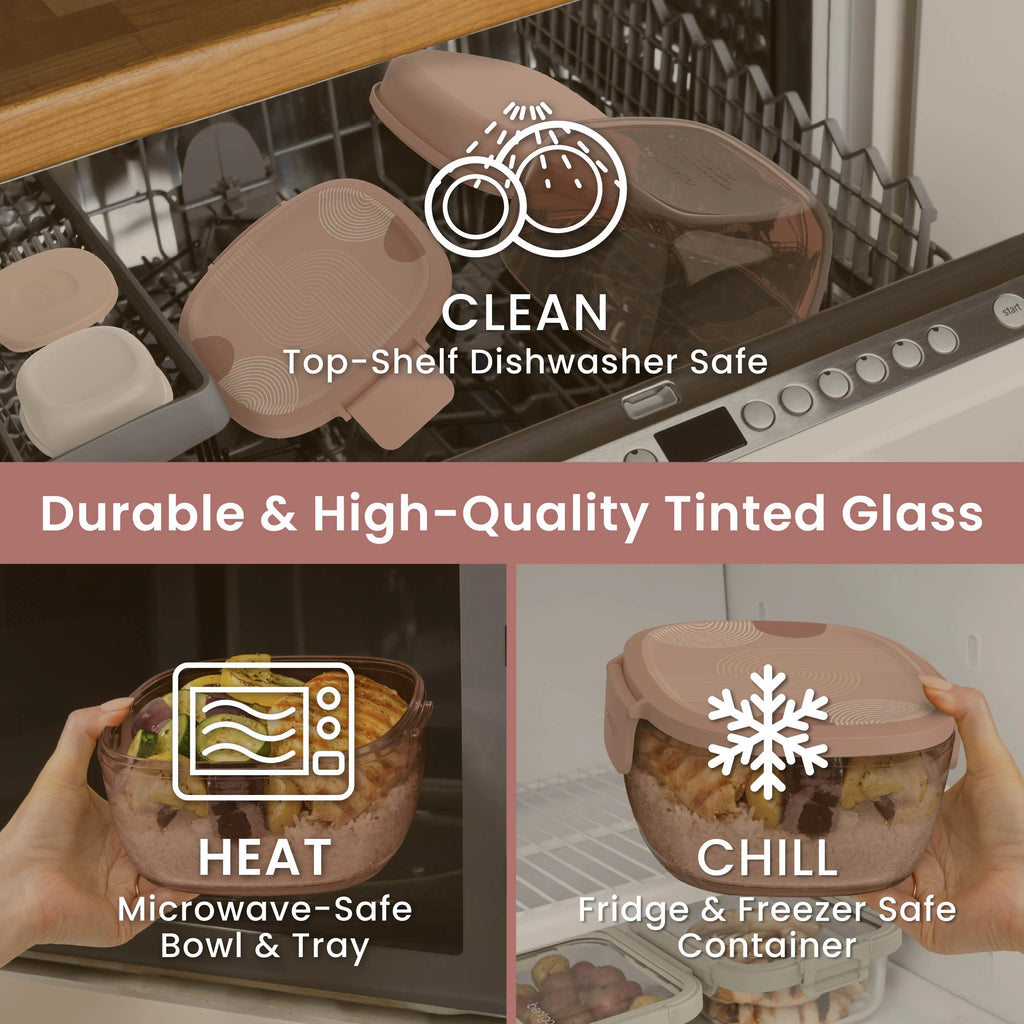 Bentgo Glass Prints All-in-One Salad Container