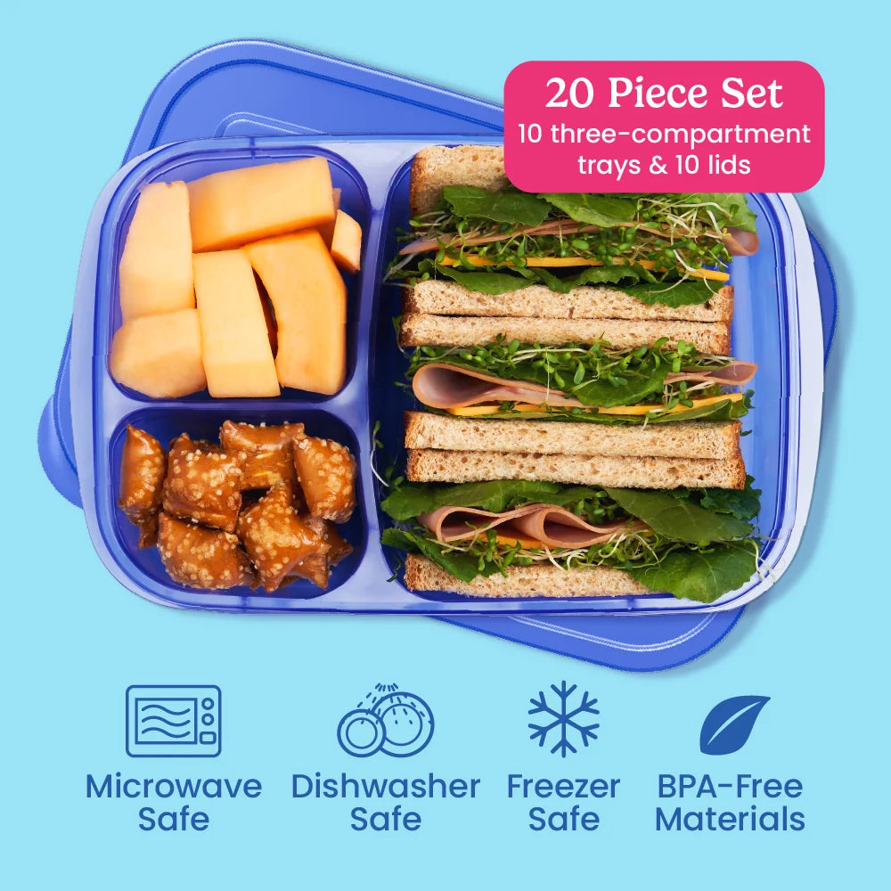 Bentgo Easyboxes 3-Compartment Food Containers 20-Piece Set