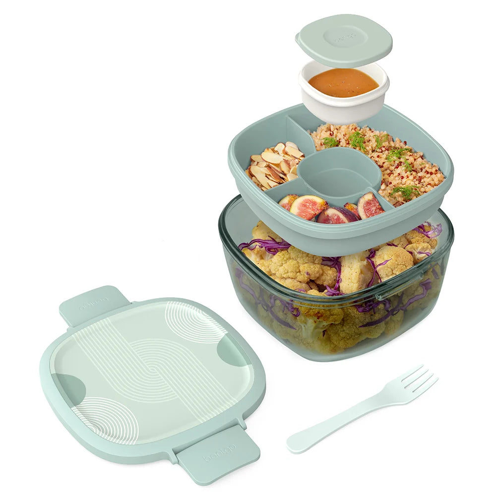 Bentgo Glass Prints All-in-One Salad Container