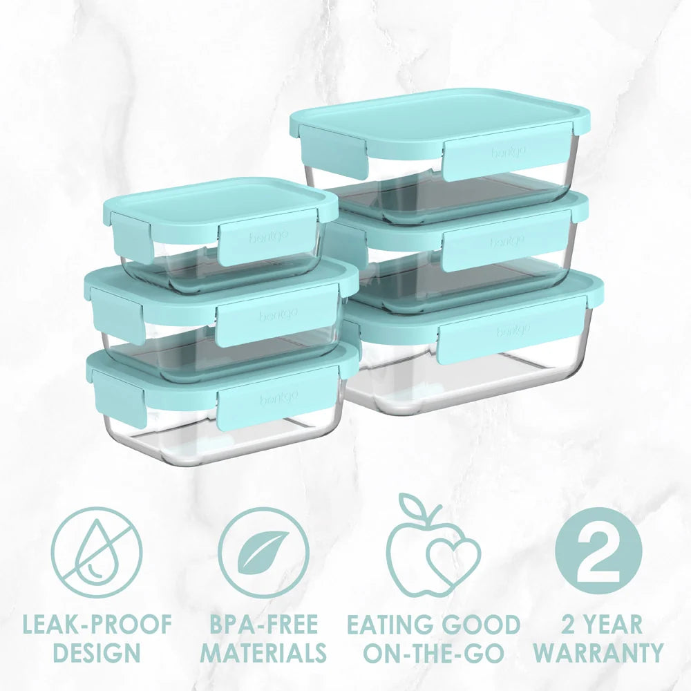 Bentgo Glass Leak-Proof Food Storage Set (12-Piece)