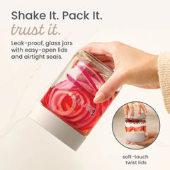 Bentgo Leak-Proof Glass Food Jars, Boots, & Inner Cup (16 fl oz Jars)