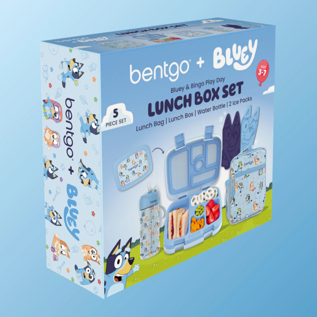 Bentgo + Bluey Kids Prints 5-Piece Lunch Box Set