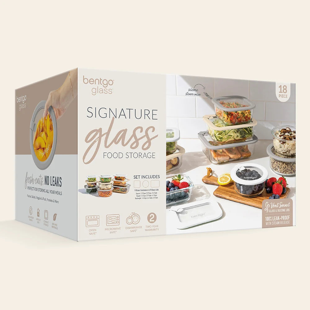 Bentgo Signature Glass Food Storage Set (18-Piece)