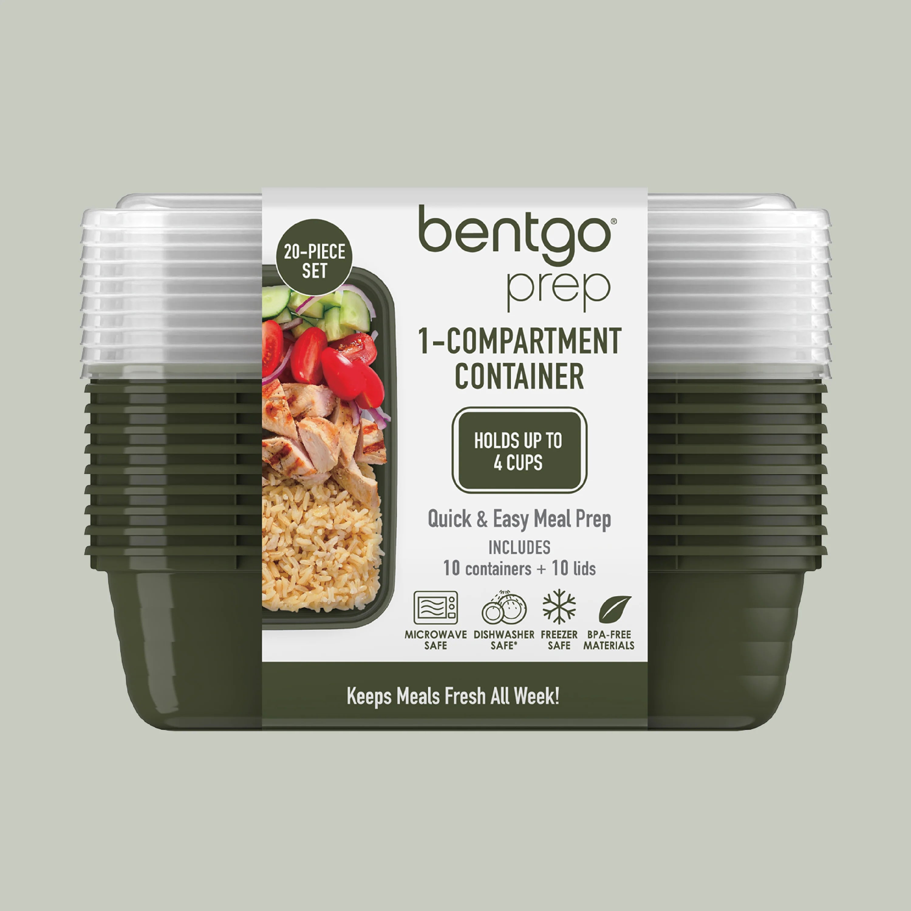 Bentgo Prep 1-Compartment Meal Prep Containers (20-Piece)