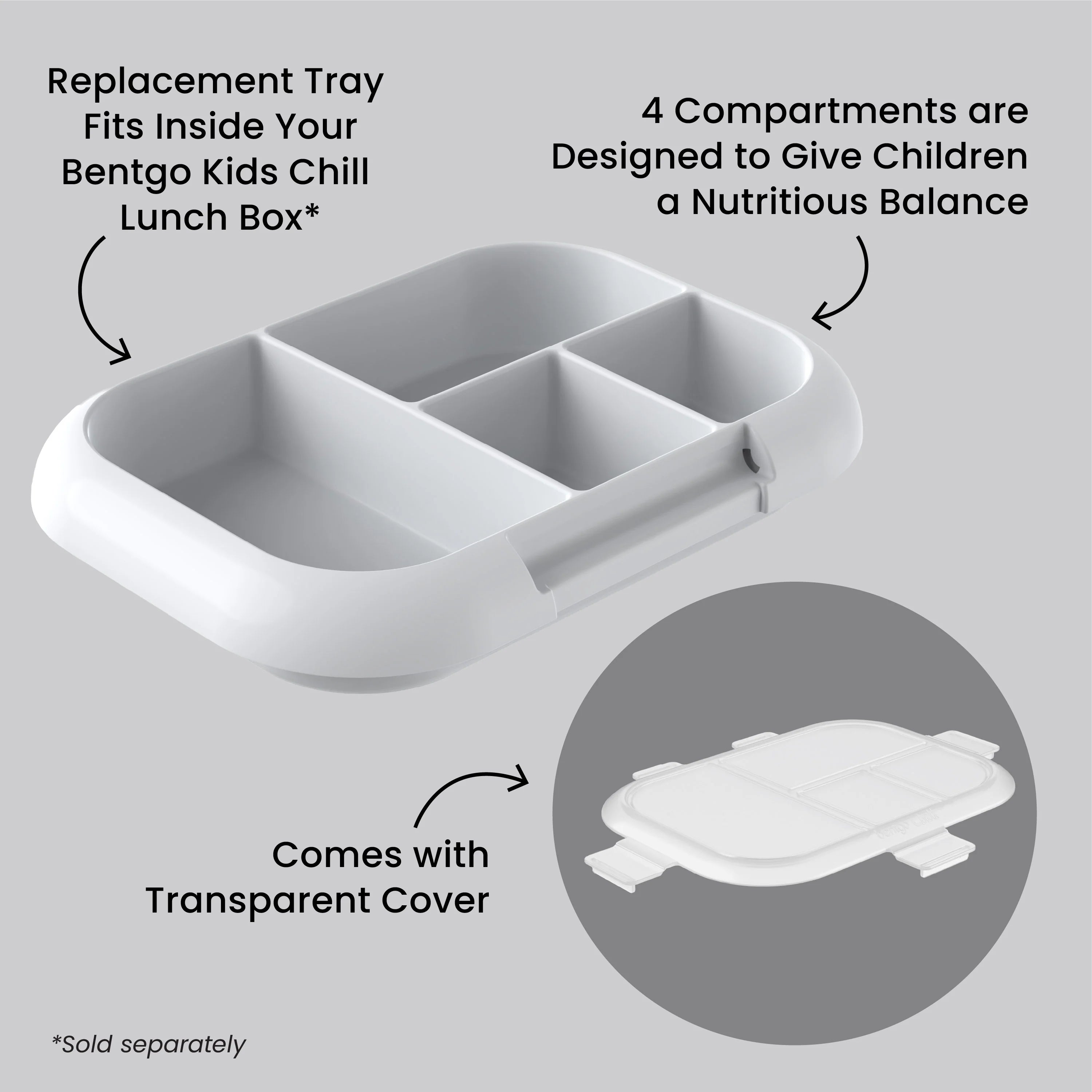 Bentgo Chill Kids Tray with Transparent Cover