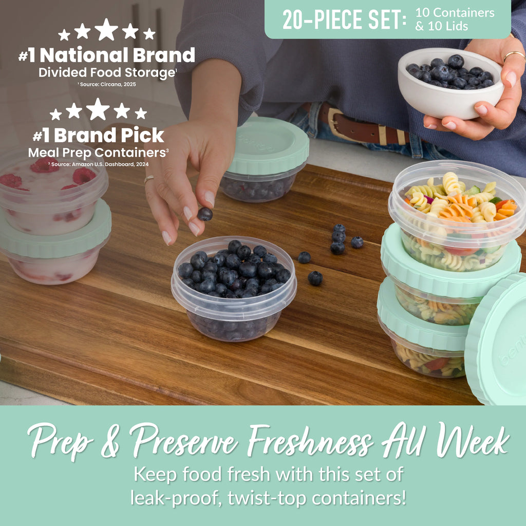 Bentgo Prep Twist-Top Fluid Ounce Containers (20-Piece)