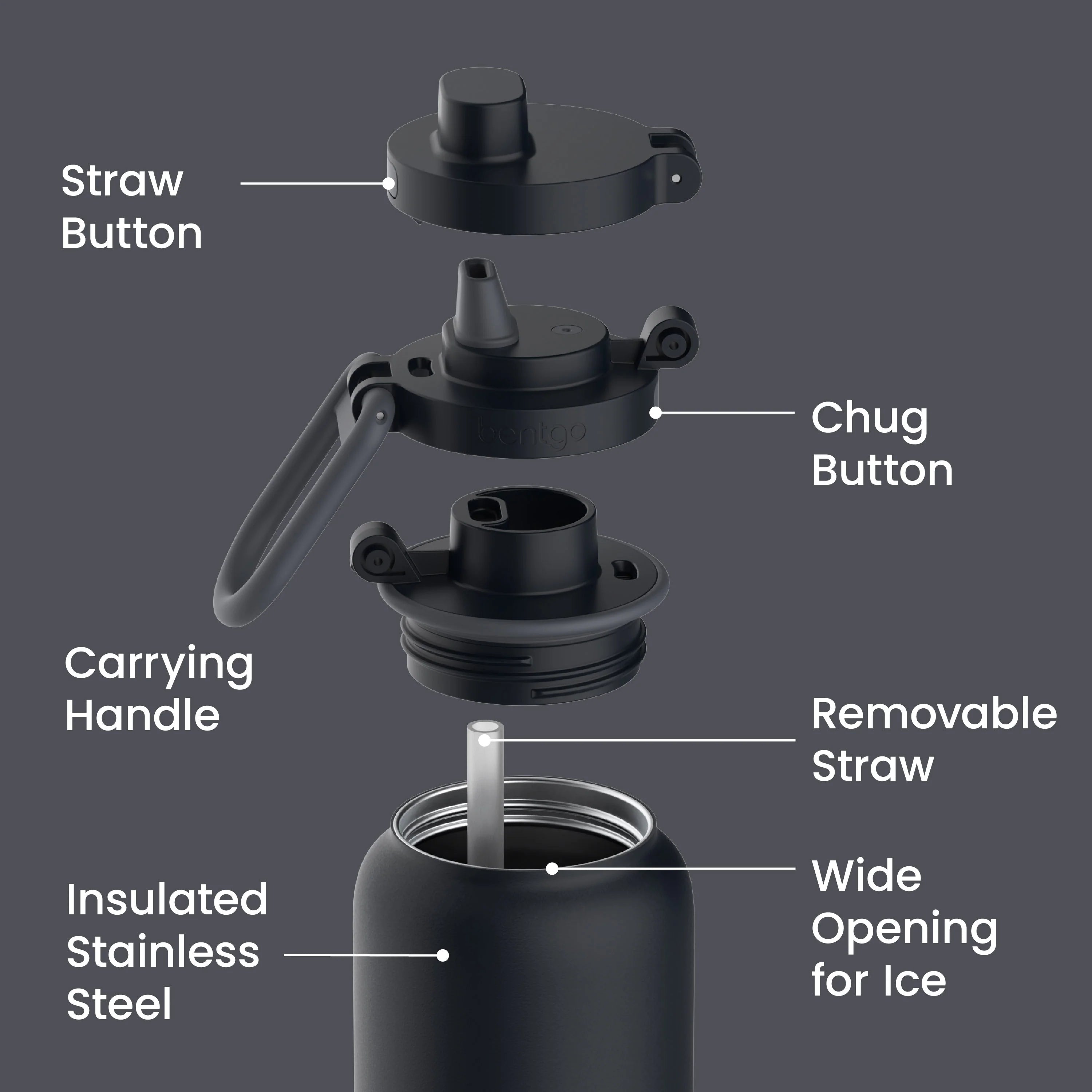Bentgo Flip 2-in-1 Water Bottle (24 fl oz)