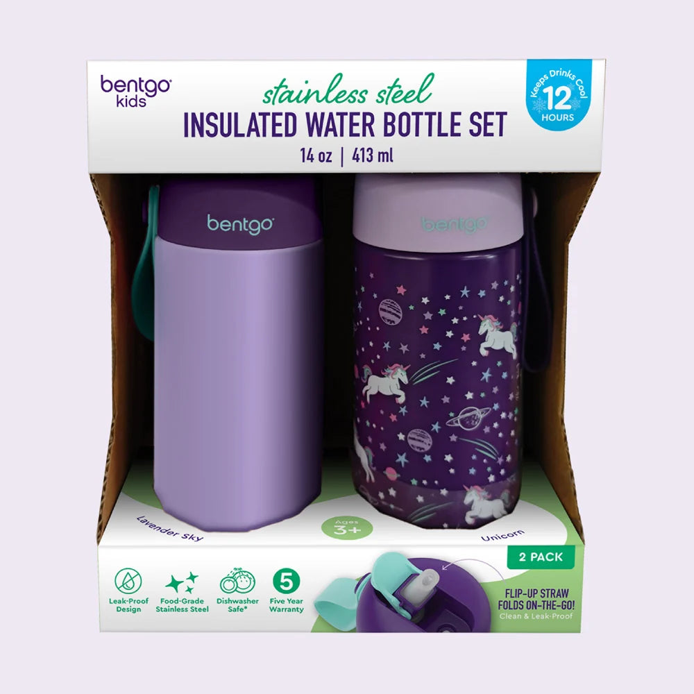 Bentgo Kids Stainless Steel Insulated Water Bottle (2-Pack)