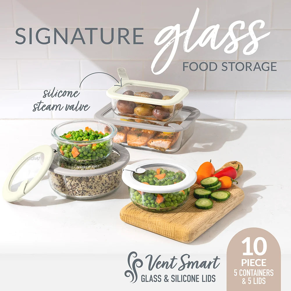 Bentgo Signature Glass Food Storage Set (10-Piece)