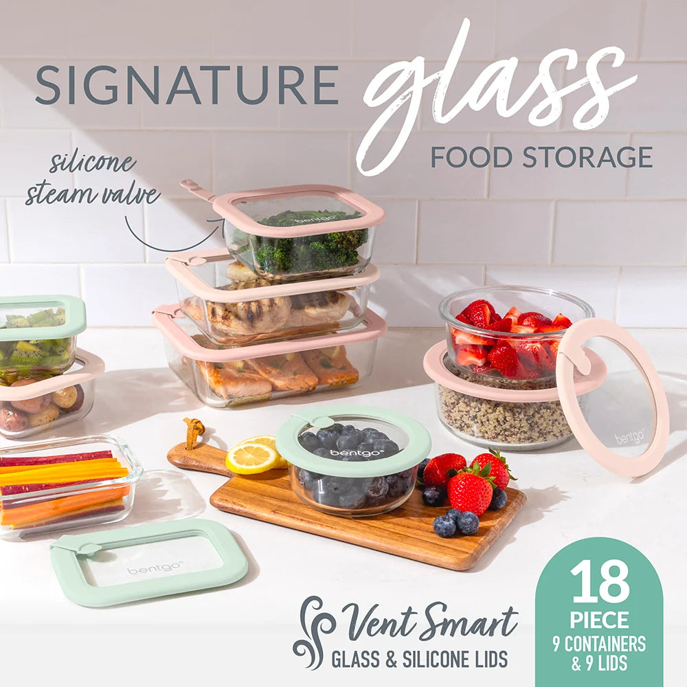 Bentgo Signature Glass Food Storage Set (18-Piece)