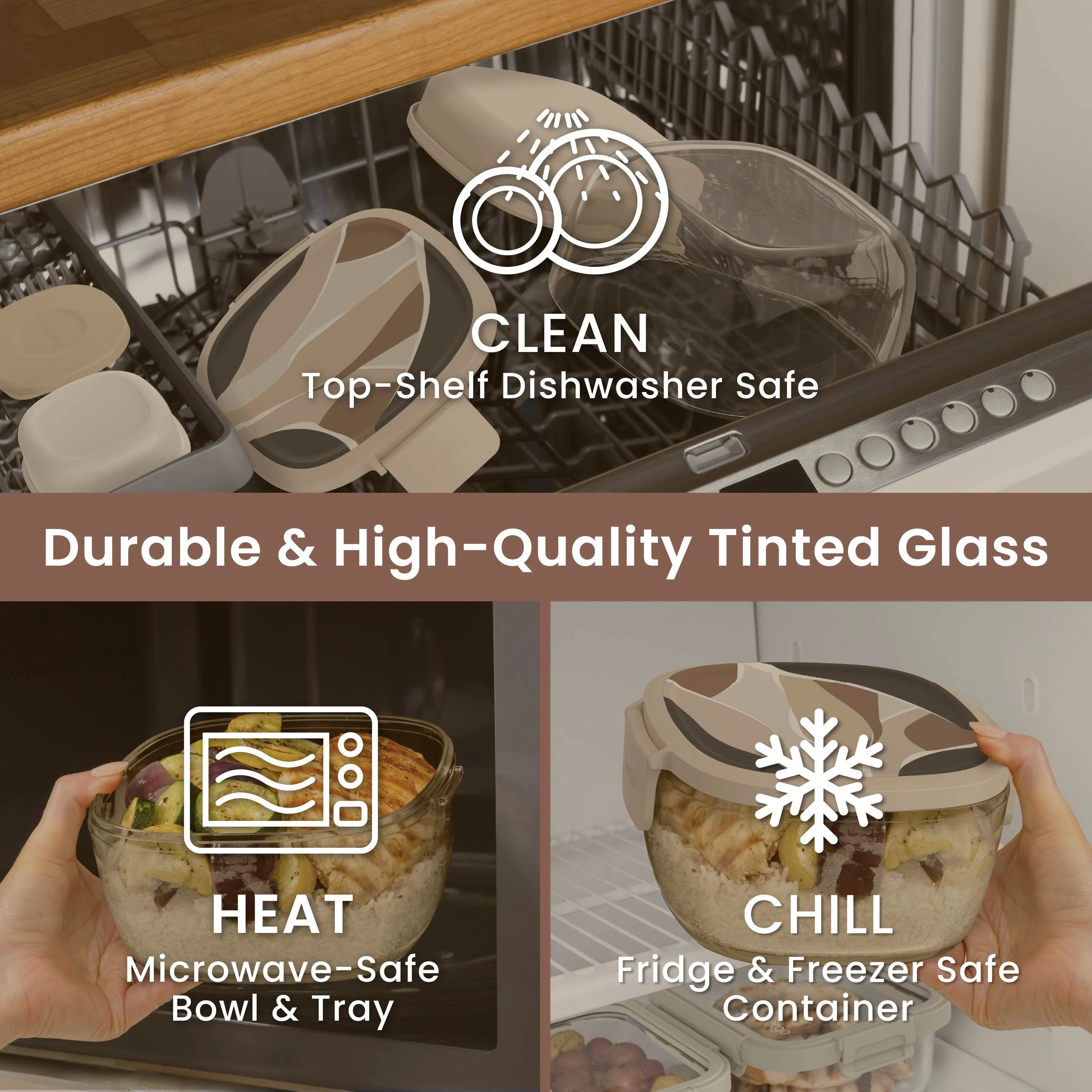 Bentgo Glass Prints All-in-One Salad Container