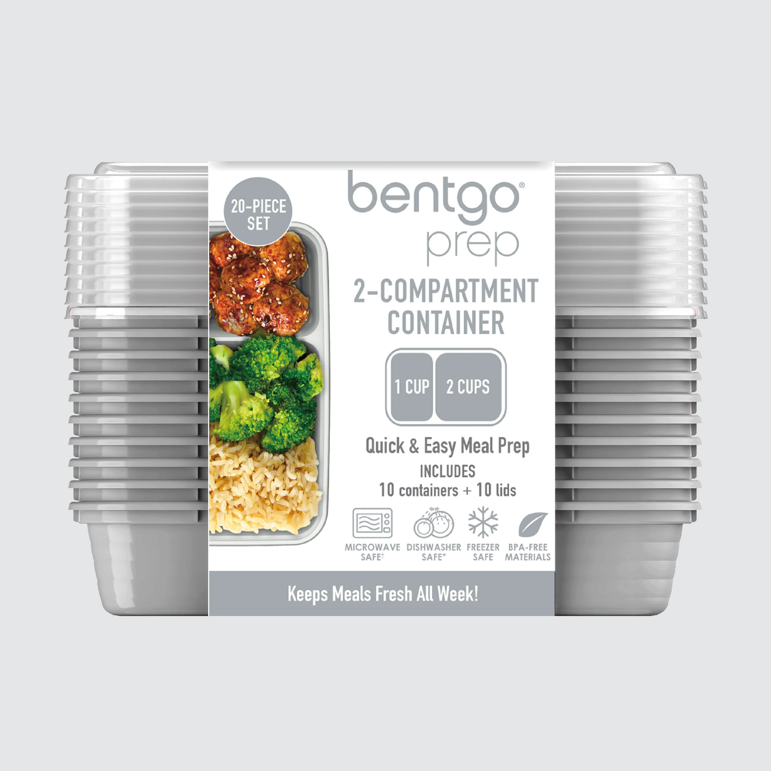 Bentgo Prep 2-Compartment Meal Prep Containers (20-Piece)