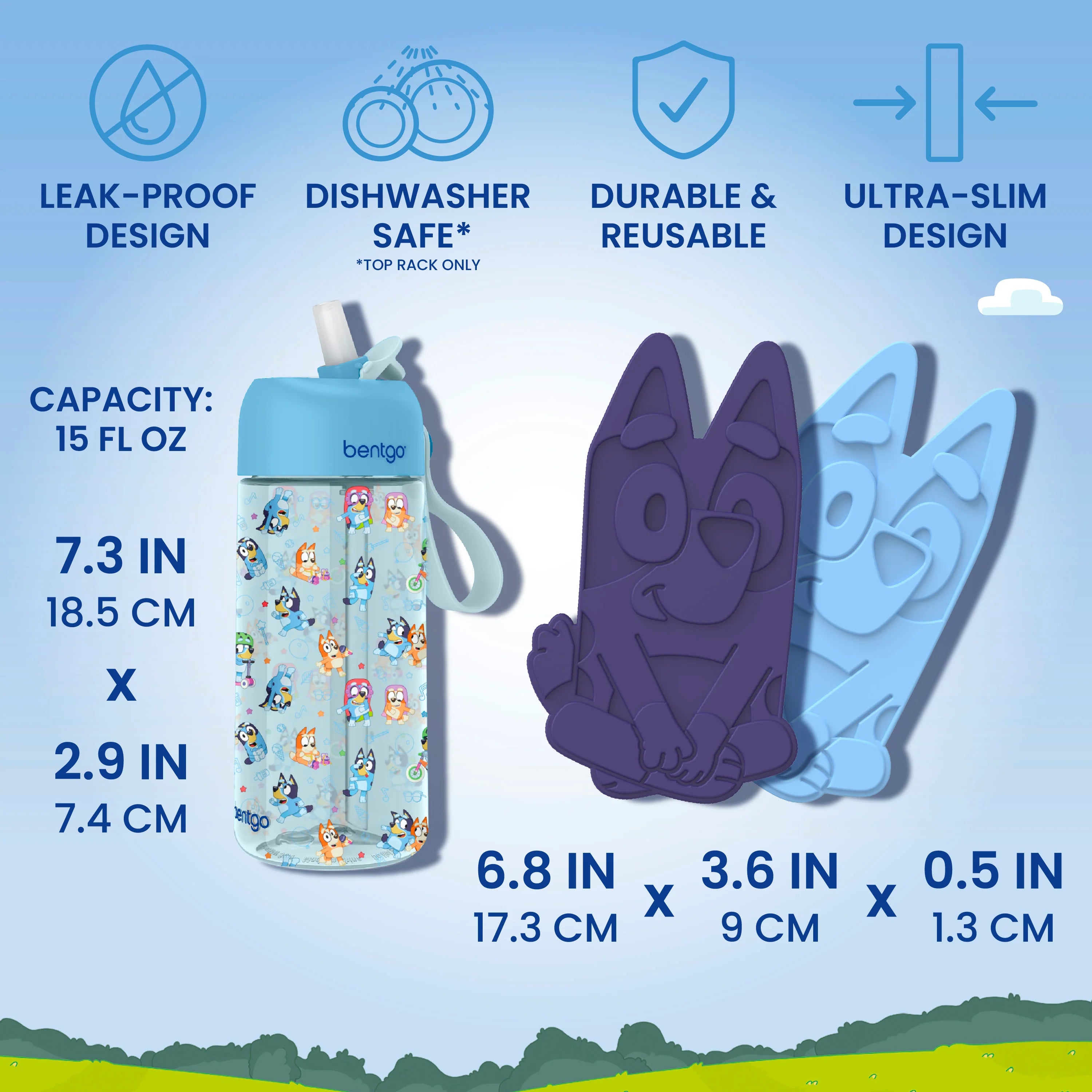 Bentgo + Bluey Kids Prints 5-Piece Lunch Box Set