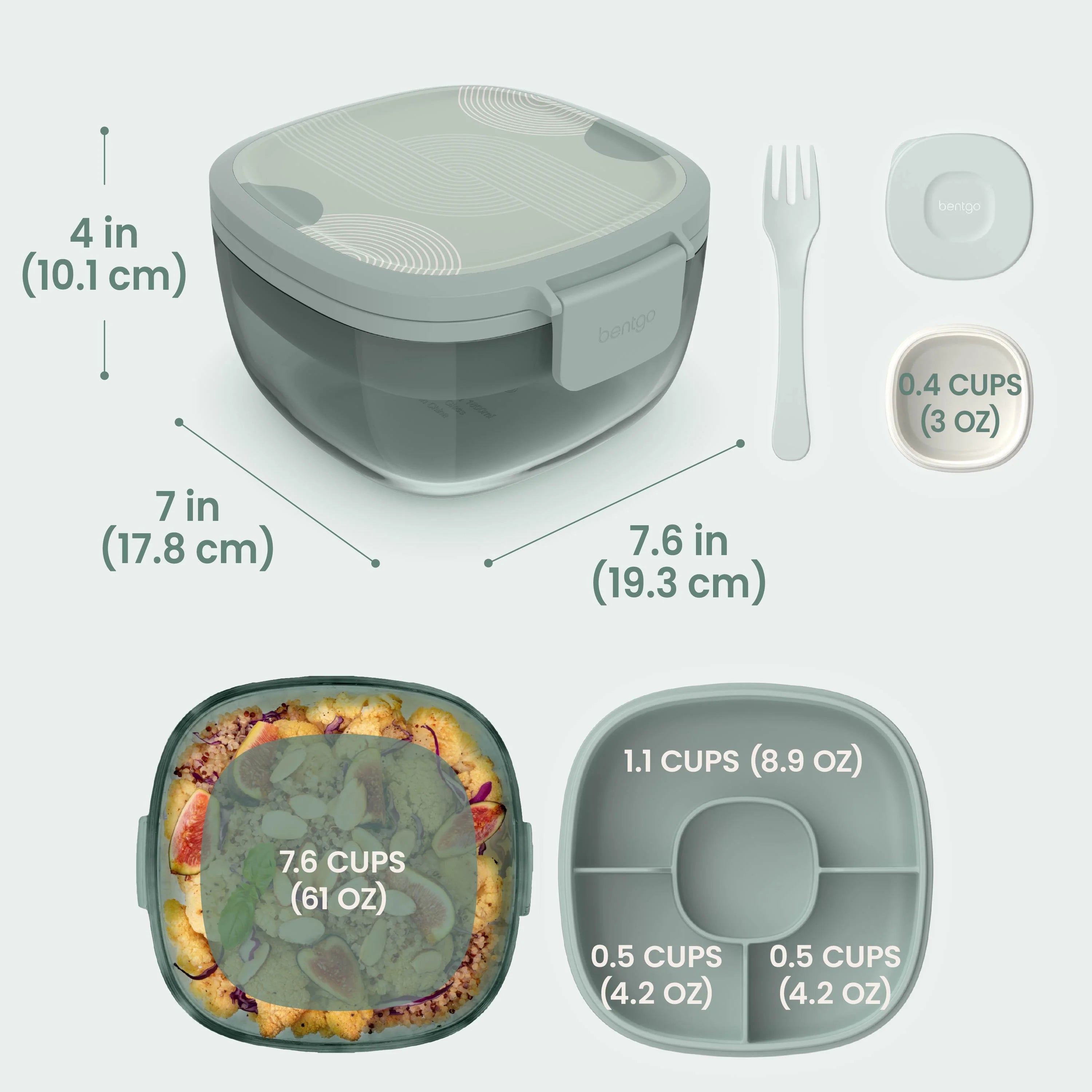 Bentgo Glass Prints All-in-One Salad Container