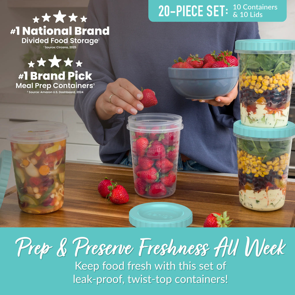 Bentgo Prep Twist-Top Fluid Ounce Containers (20-Piece)
