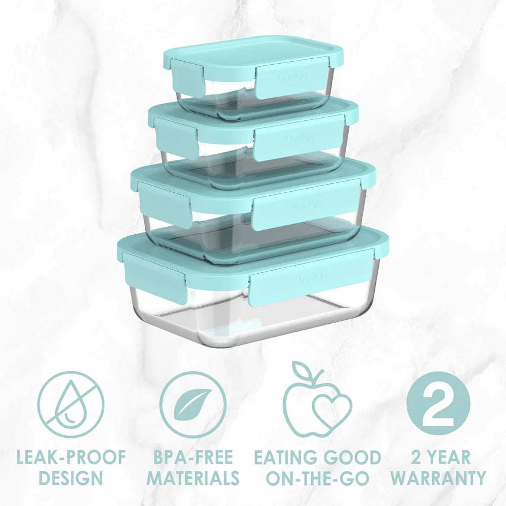 Bentgo Glass Leak-Proof Food Storage Set (8-Piece)