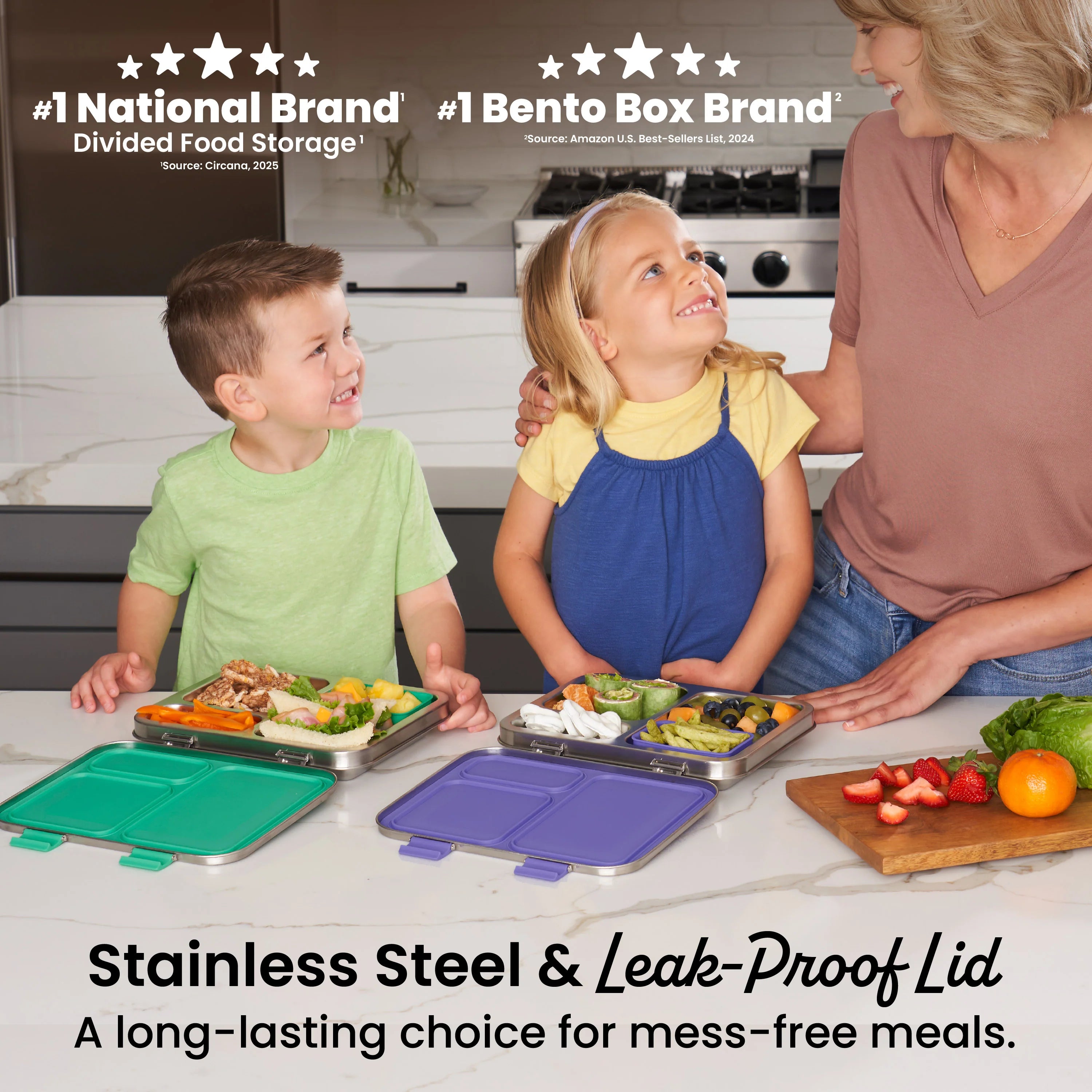 Bentgo Kids Stainless Steel Lunch Box (2-Pack)