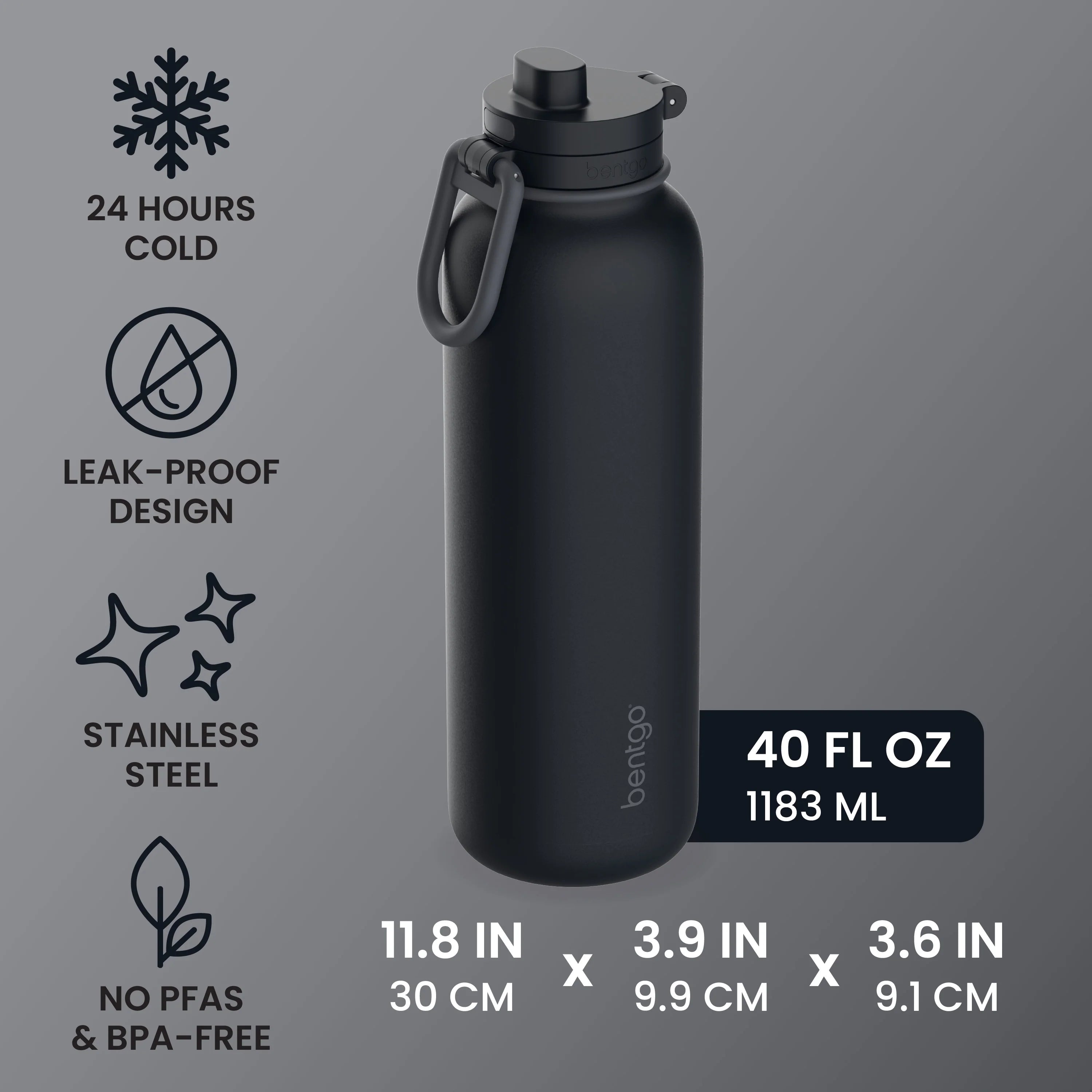 Bentgo Flip 2-in-1 Water Bottle (40 fl oz)