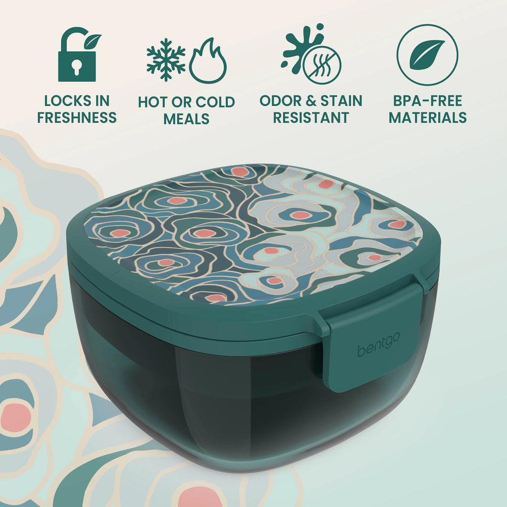 Bentgo Glass Prints All-in-One Salad Container