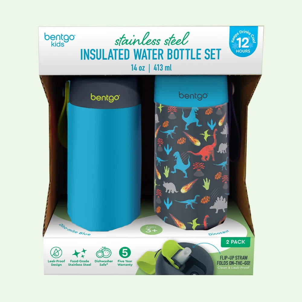 Bentgo Kids Stainless Steel Insulated Water Bottle (2-Pack)