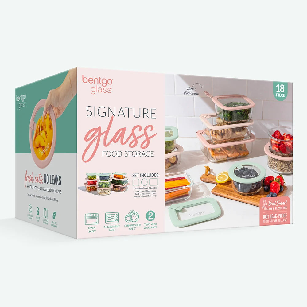 Bentgo Signature Glass Food Storage Set (18-Piece)