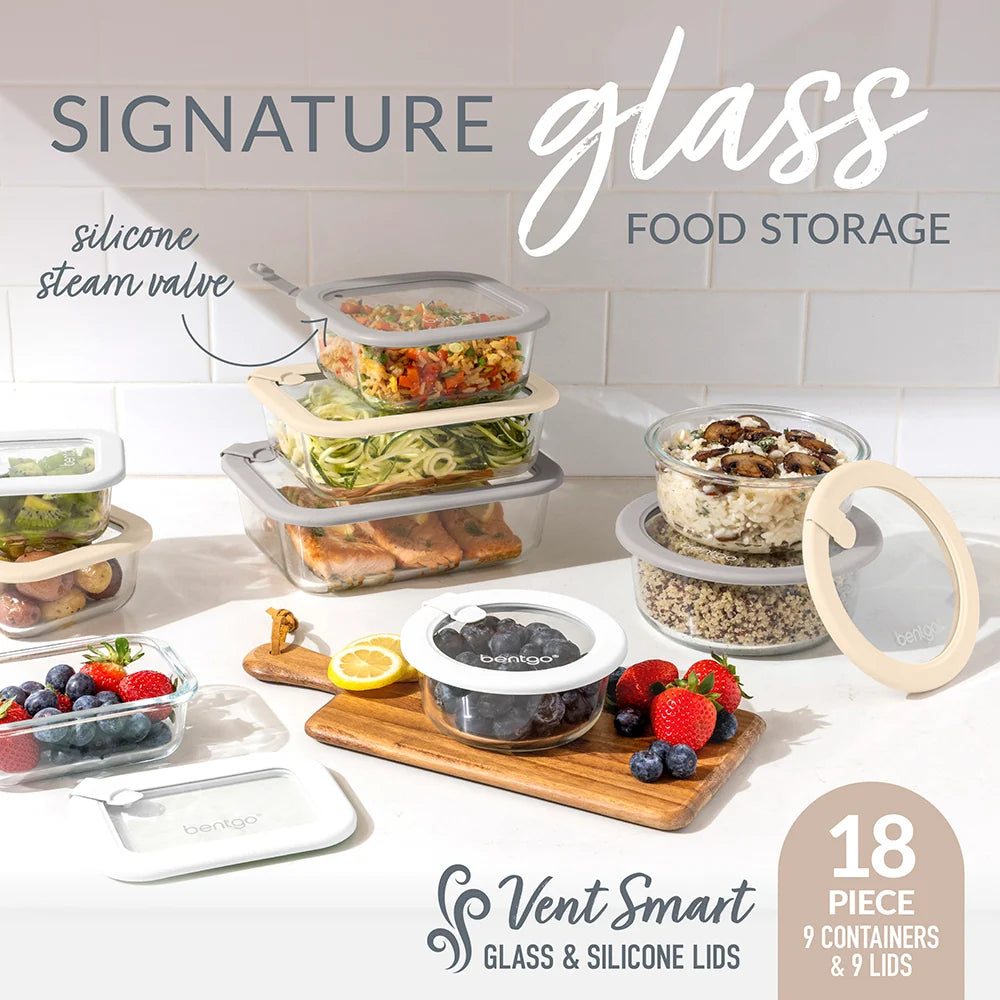 Bentgo Signature Glass Food Storage Set (18-Piece)