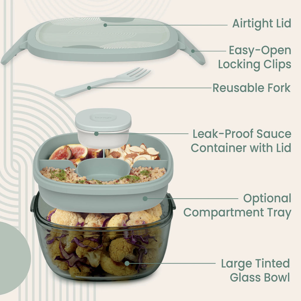 Bentgo Glass Prints All-in-One Salad Container