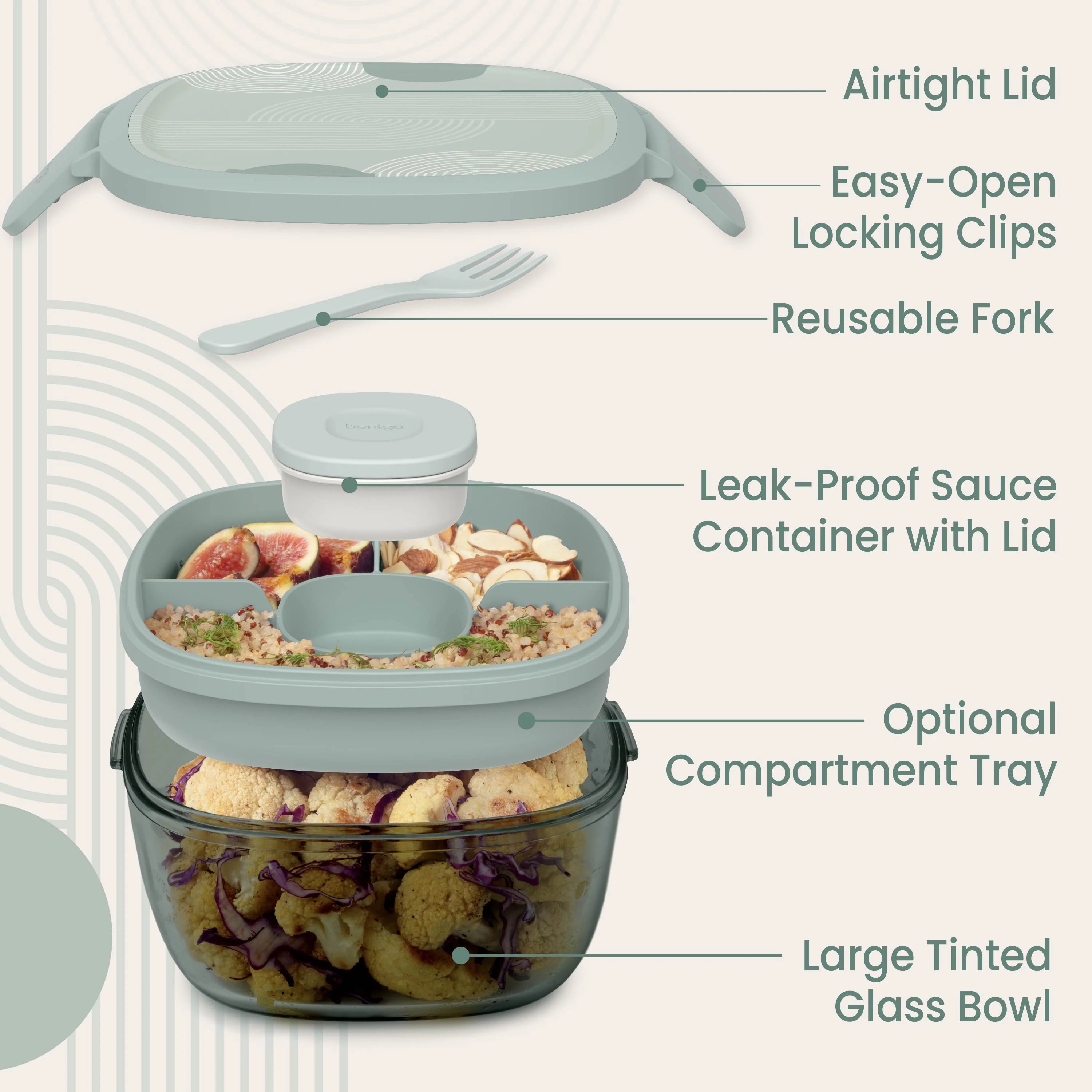 Bentgo Glass Prints All-in-One Salad Container