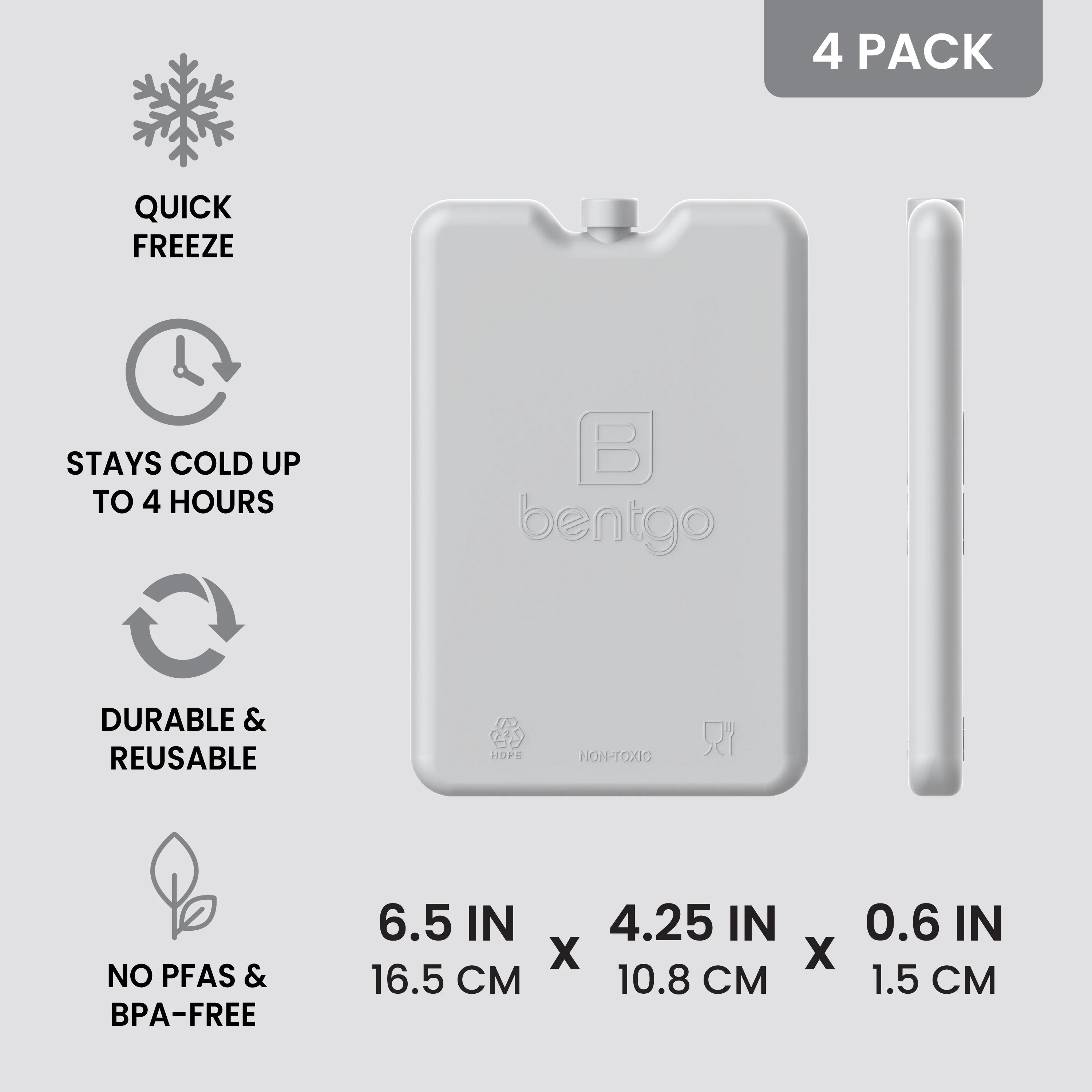 Bentgo Chillers Reusable Ice Packs (4-Pack)
